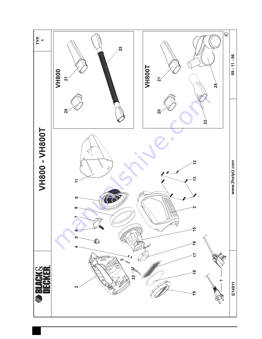 Black & Decker VH800 Скачать руководство пользователя страница 8