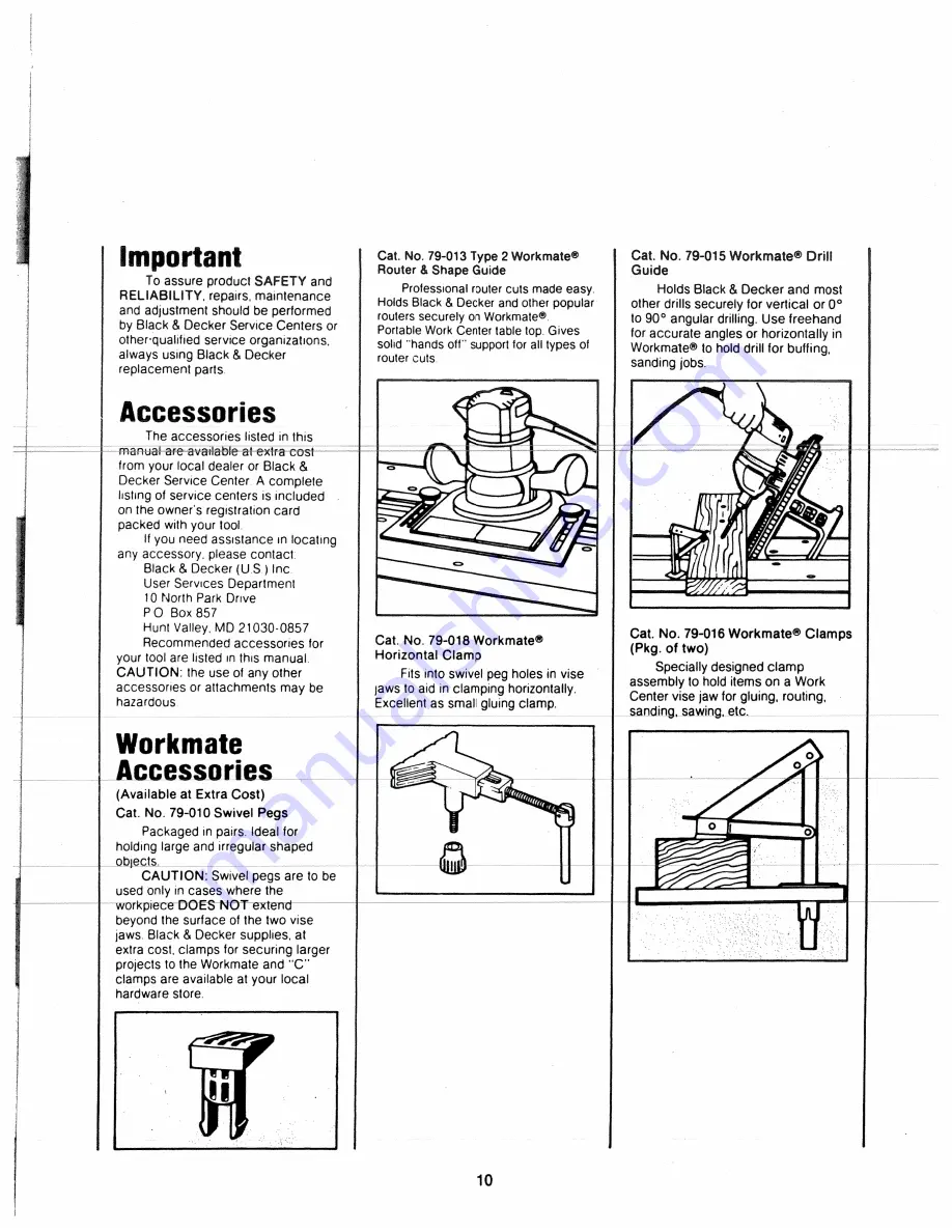 Black & Decker Workmate 400 Скачать руководство пользователя страница 10