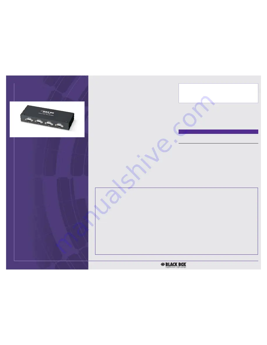 Black Box AC090A Specifications Download Page 3