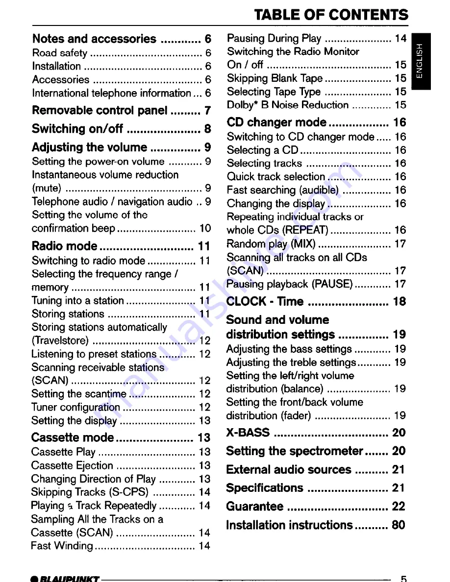 Blaupunkt Daytona Beach C51 Operating And Installation Instructions Download Page 5