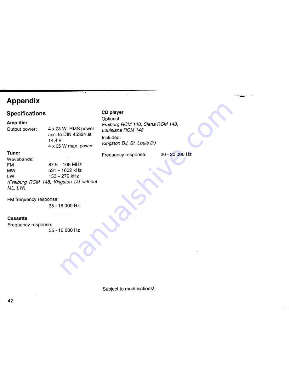 Blaupunkt FREIBURG RCM 148 Operating Instructions Manual Download Page 22