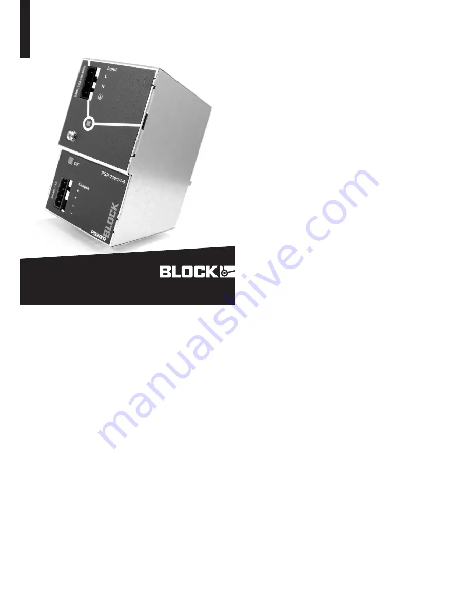 Block PSR 230/24-5 User Manual Download Page 1