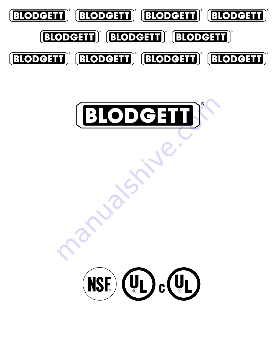 Blodgett 1415 Installation, Operation And Maintenance Manual Download Page 1