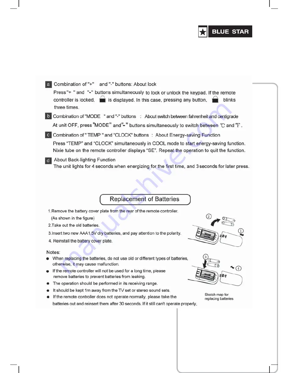 Blue Star HNHW18CA User Manual Download Page 18