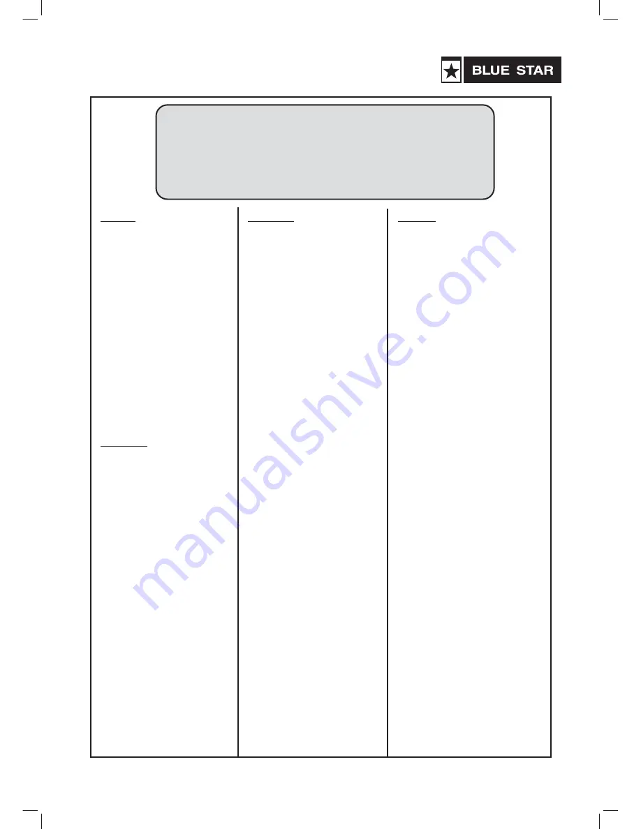 Blue Star HNHW18CA Скачать руководство пользователя страница 28
