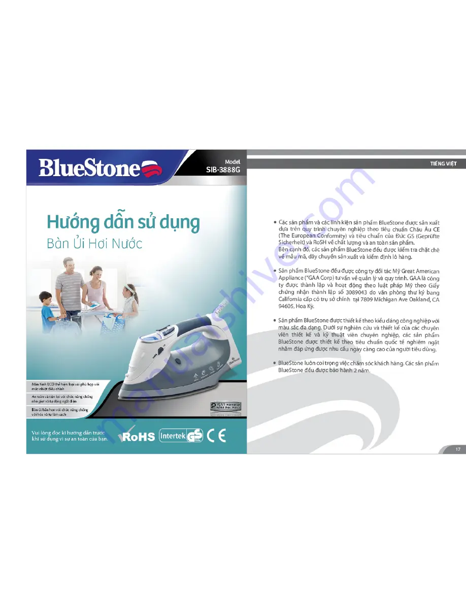 BLUE STONE SIB-3888G User Manual Download Page 9