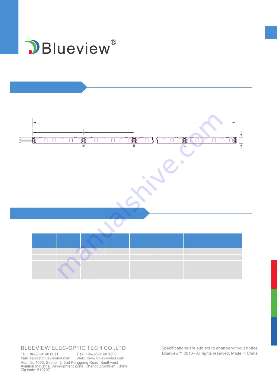 Blueview CCT Color Controllable TN-5050 Quick Start Manual Download Page 3