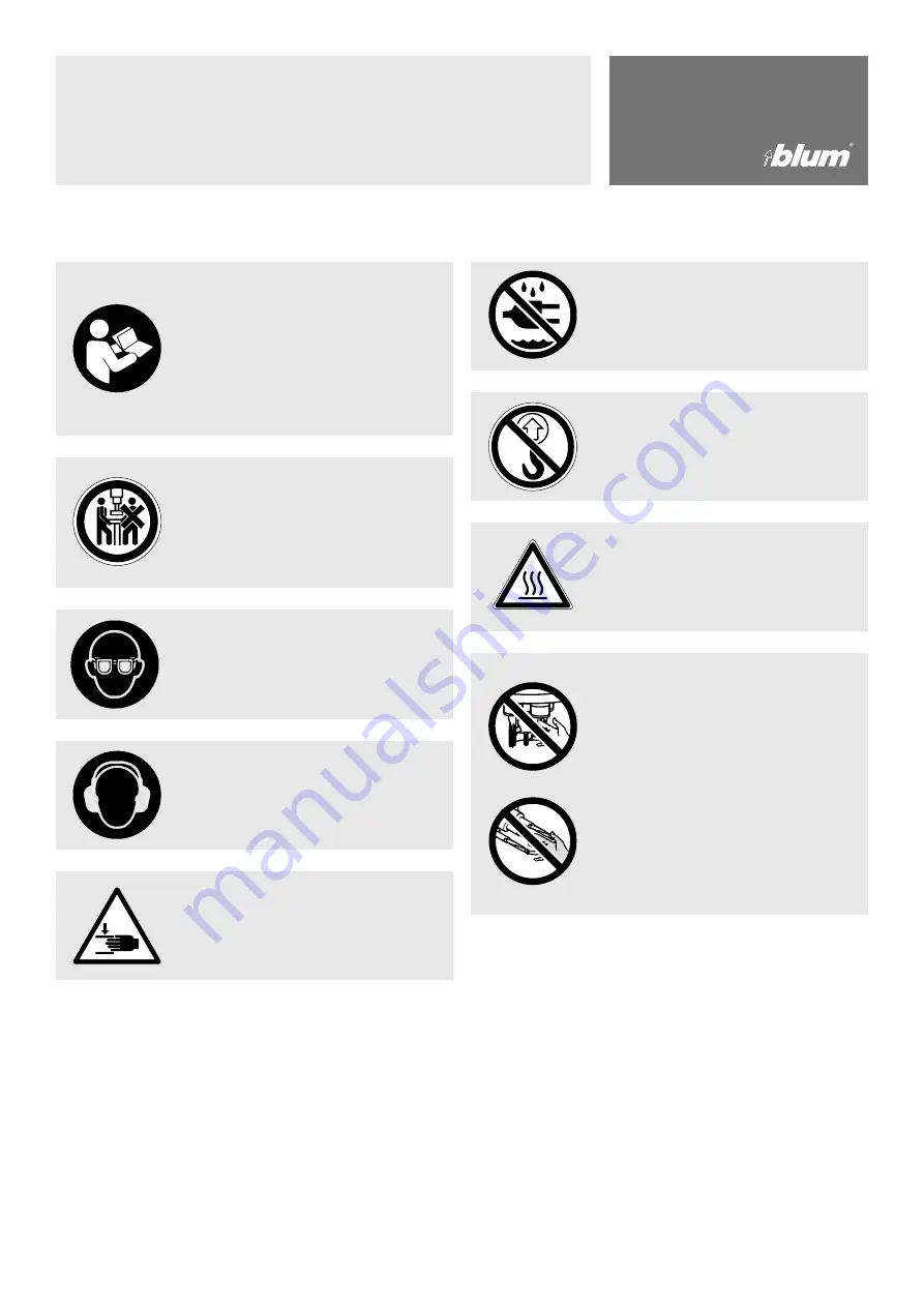 BLUM MINIPRESS top M70.2000 Safety Instructions, Set-Up Instructions And Instruction Leaflet Download Page 7