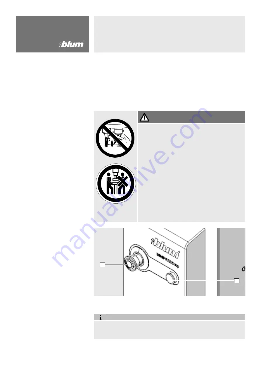 BLUM MINIPRESS top M70.2000 Safety Instructions, Set-Up Instructions And Instruction Leaflet Download Page 36