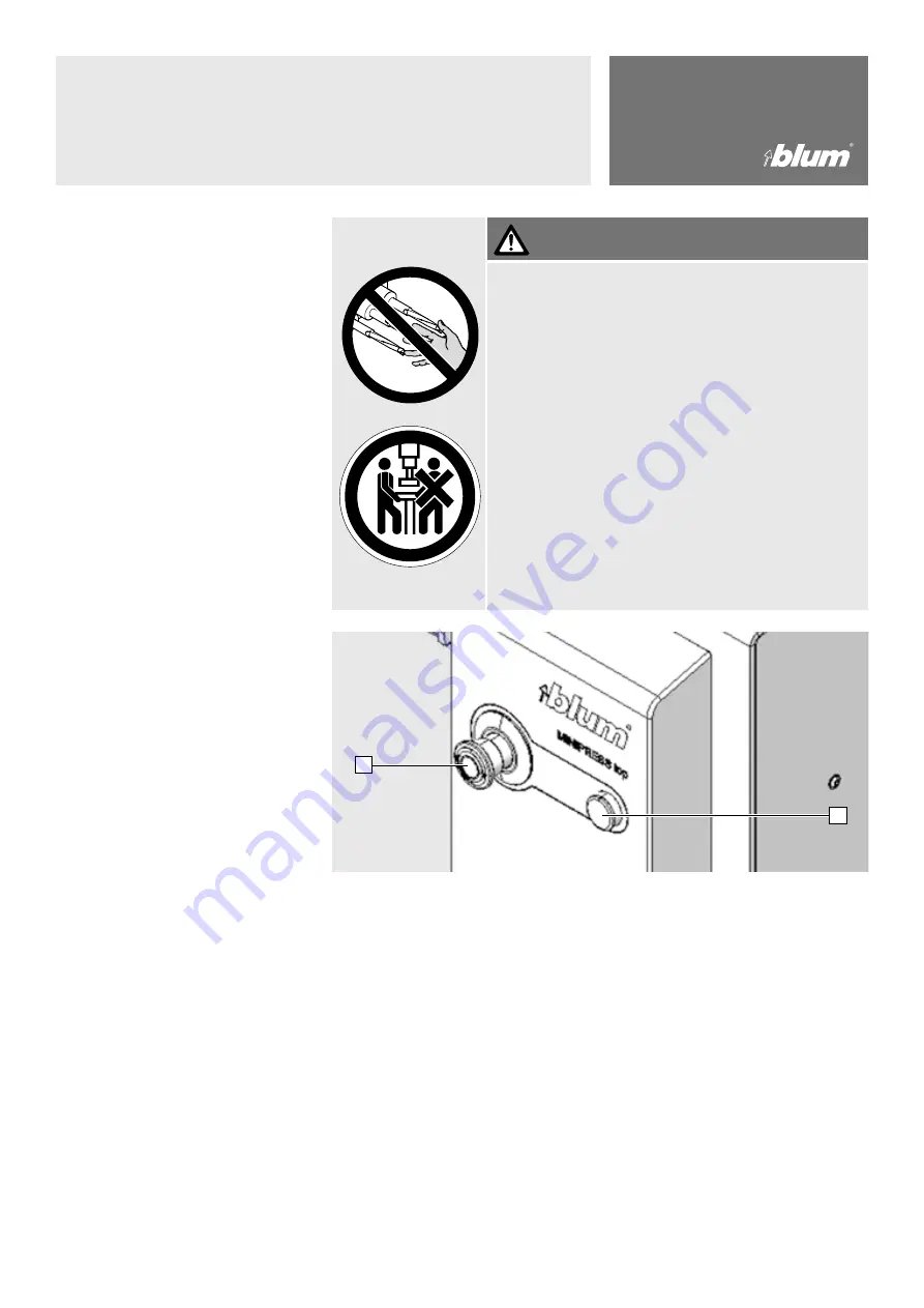 BLUM MINIPRESS top M70.2000 Safety Instructions, Set-Up Instructions And Instruction Leaflet Download Page 39