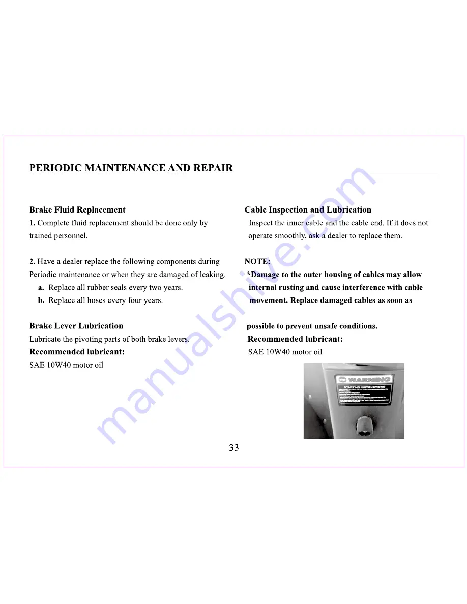 BMS Legend 150 Owner'S Manual Download Page 43