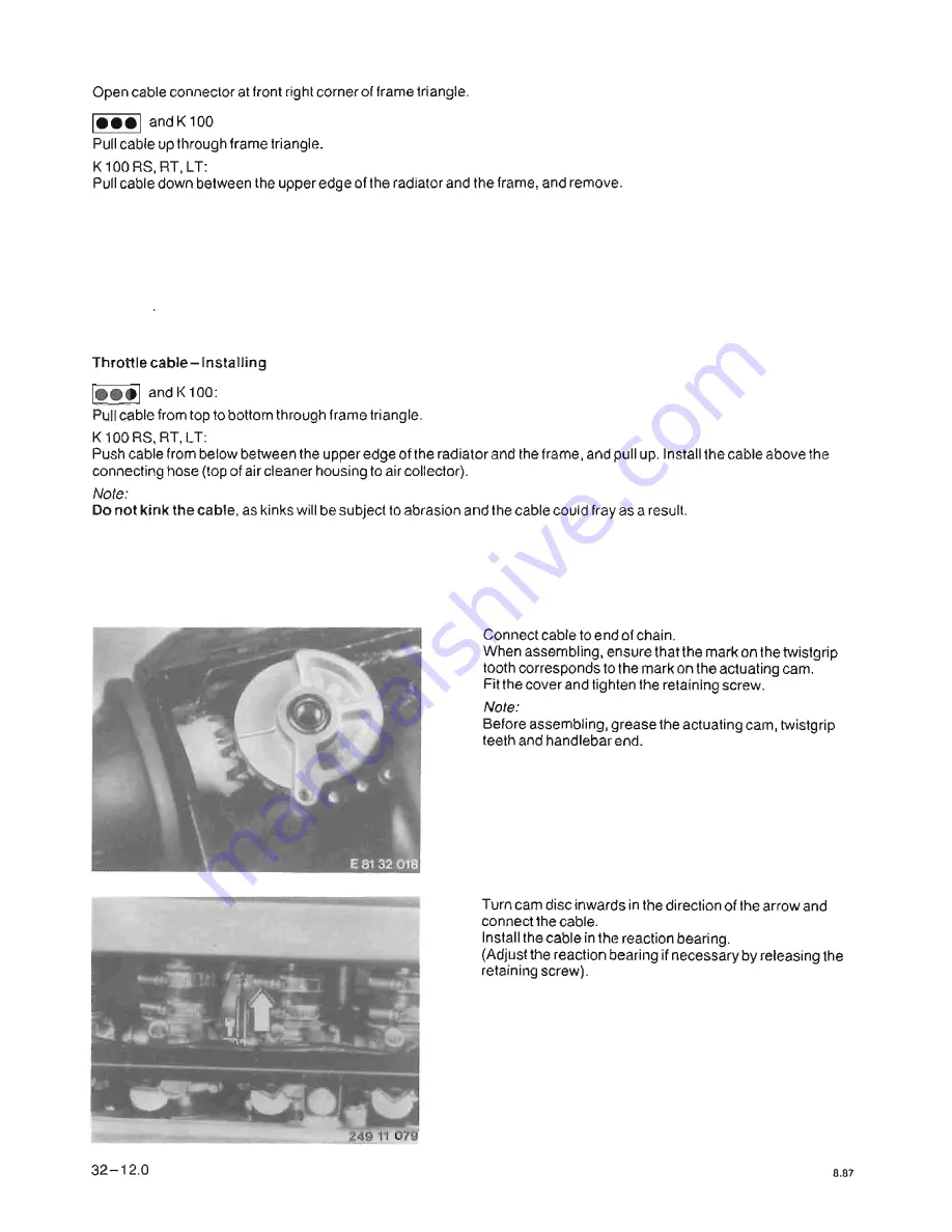 BMW K100 LT Repair Manual Download Page 291