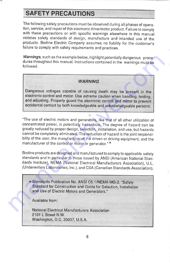 Bodine FPM 810 Instructions For Installation And Operation Manual Download Page 6