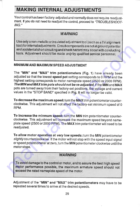 Bodine FPM 810 Instructions For Installation And Operation Manual Download Page 30