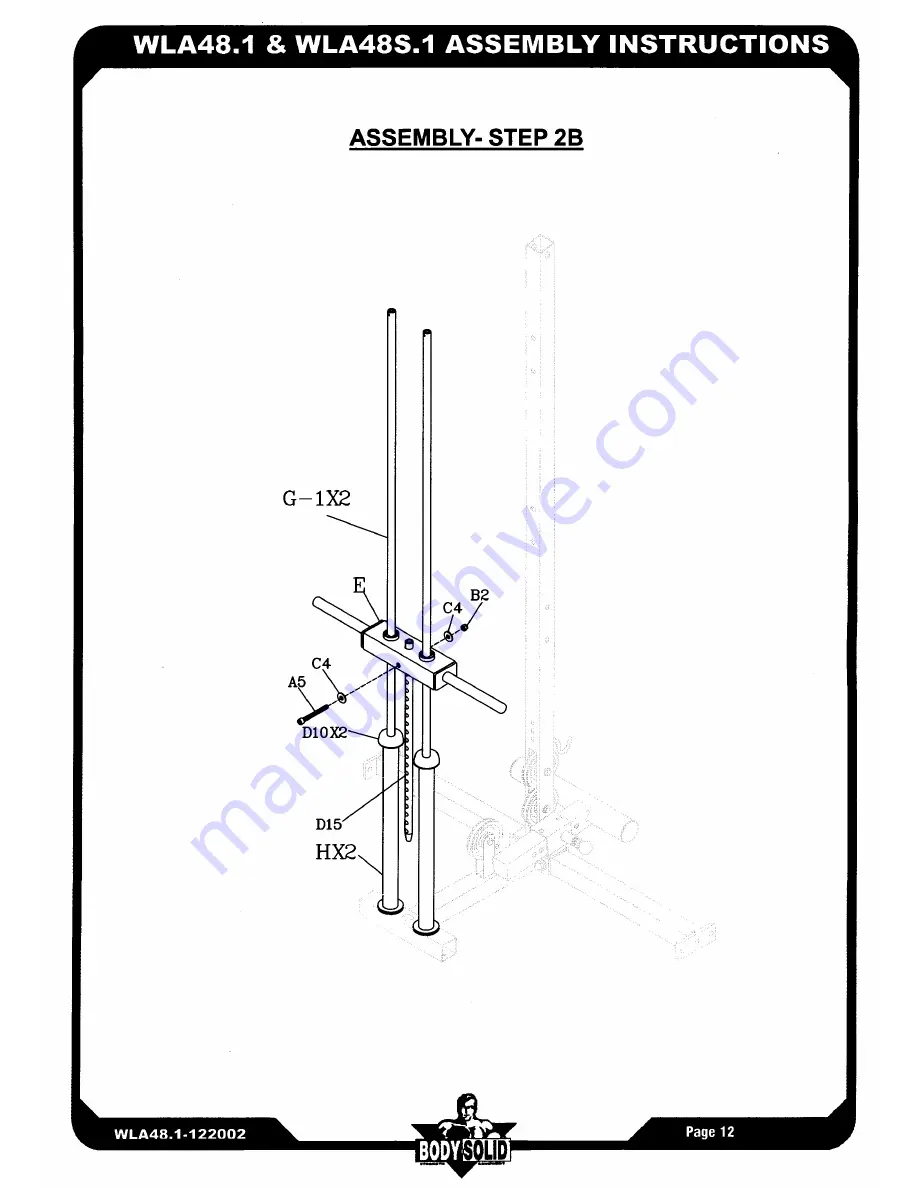 Body Solid LAT-ATTACHMENT WLA48 Скачать руководство пользователя страница 13