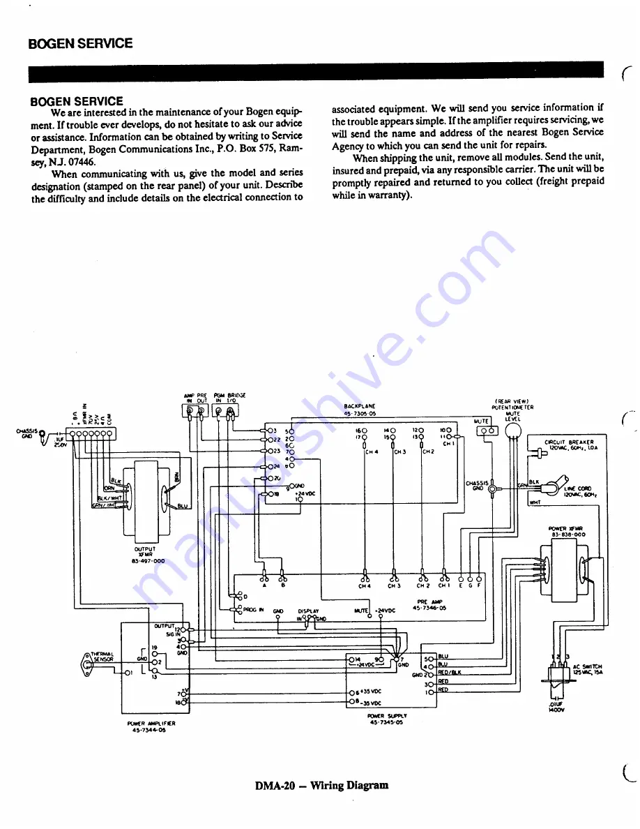 Bogen DMA-20 Installation & Operation Instructions Download Page 6