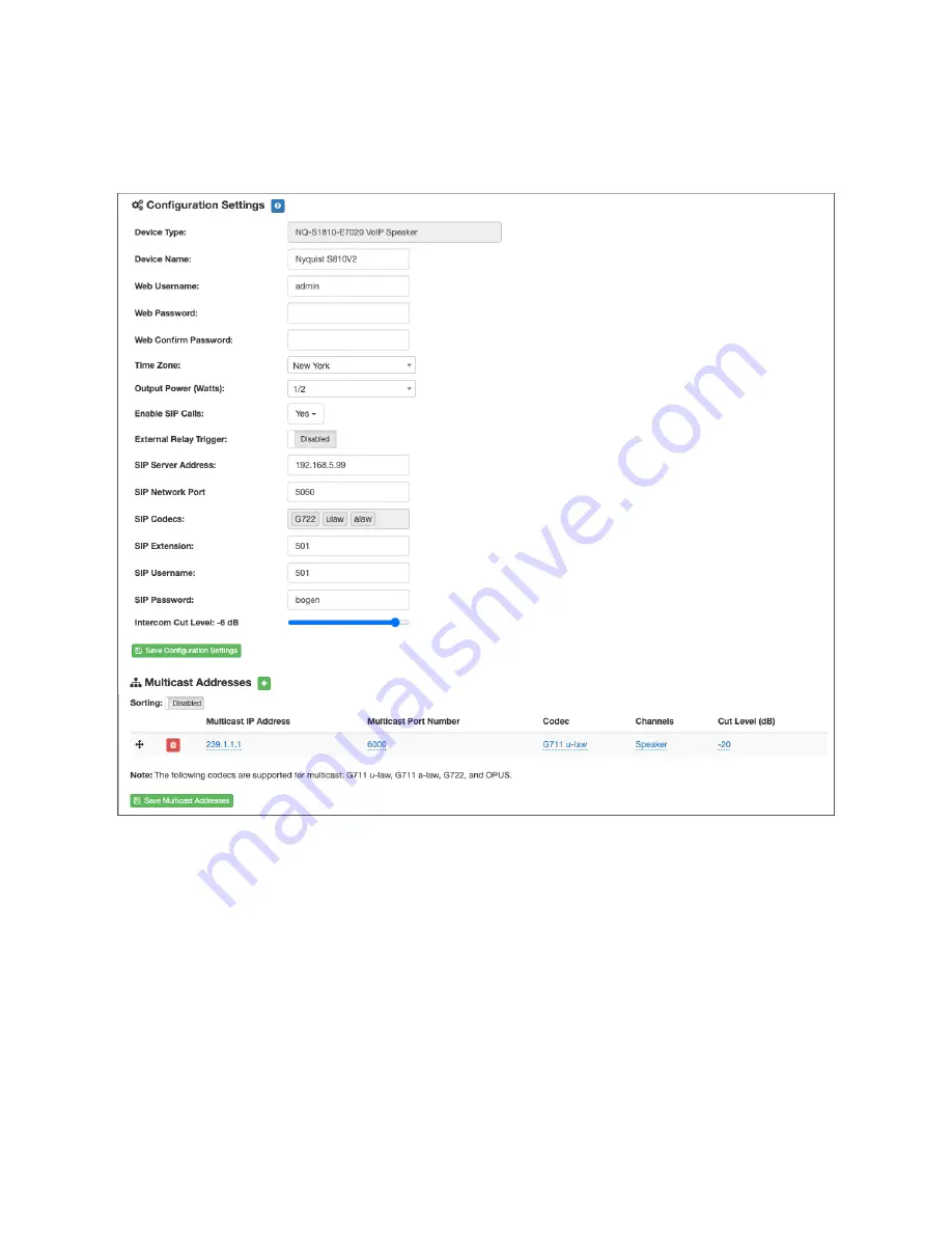 Bogen Nyquist NQ-S1810CT-G2 Configuration Manual Download Page 13