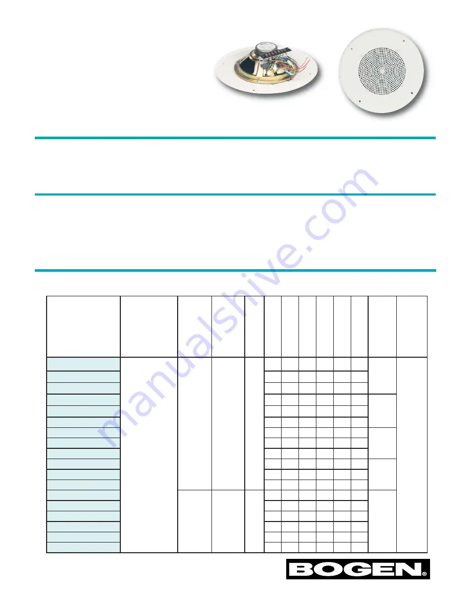 Bogen S86T725PG8WBR Specifications Download Page 1