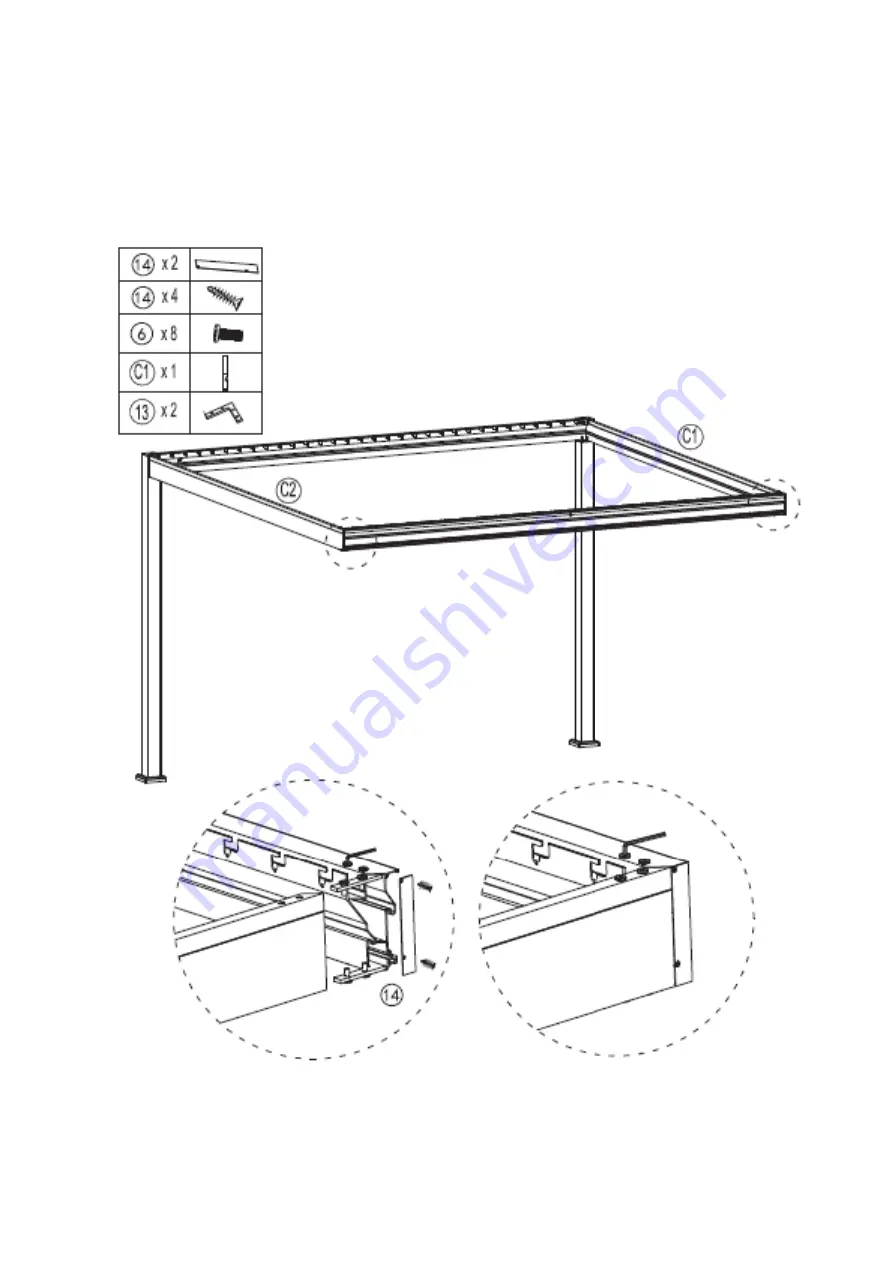 Bon Pergola Villa 10x10 Скачать руководство пользователя страница 18