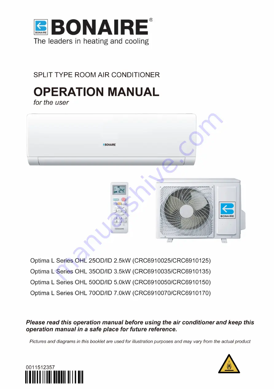 BONAIRE CRC6910025 Instruction Manual Download Page 1