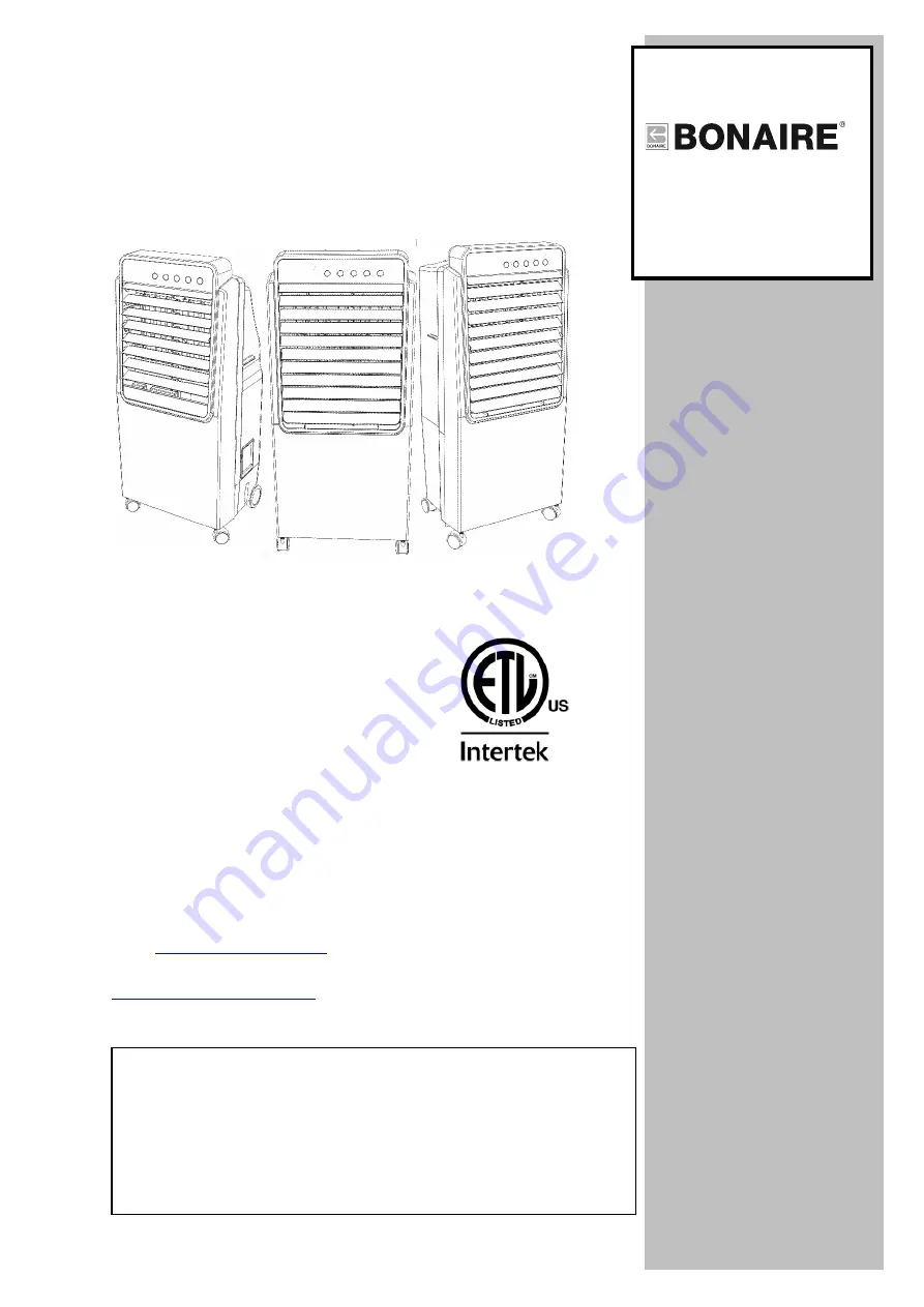 BONAIRE Durango 350 Owner'S Manual Download Page 1