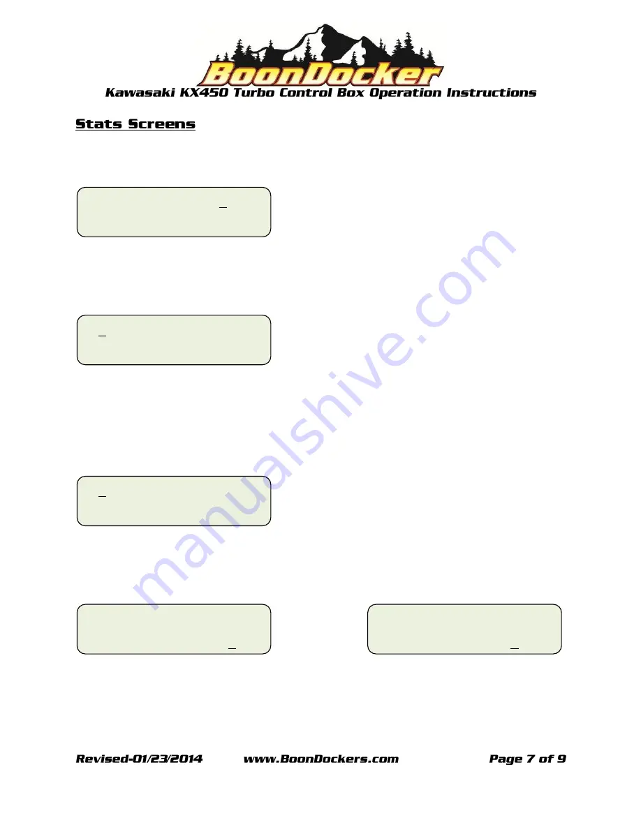 BoonDocker Control Box Operation Instructions Manual Download Page 7