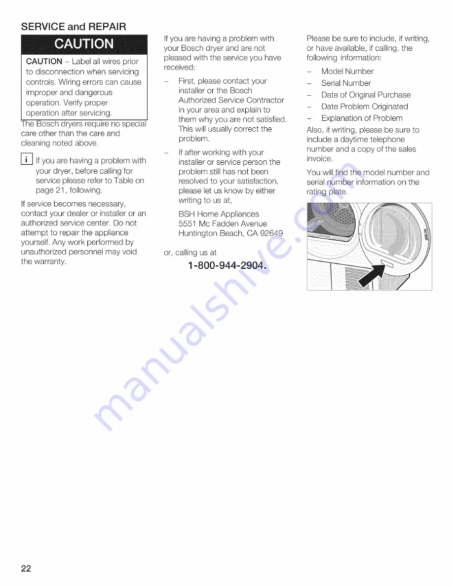 Bosch 9000240475 Operating & Installation Instruction Download Page 22