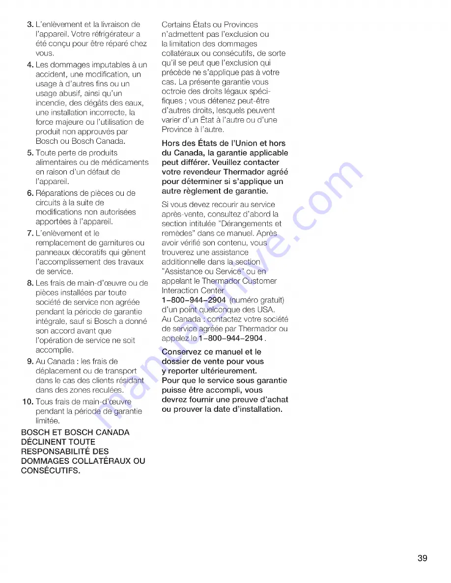 Bosch B18IW Series Use & Care Manual Download Page 38