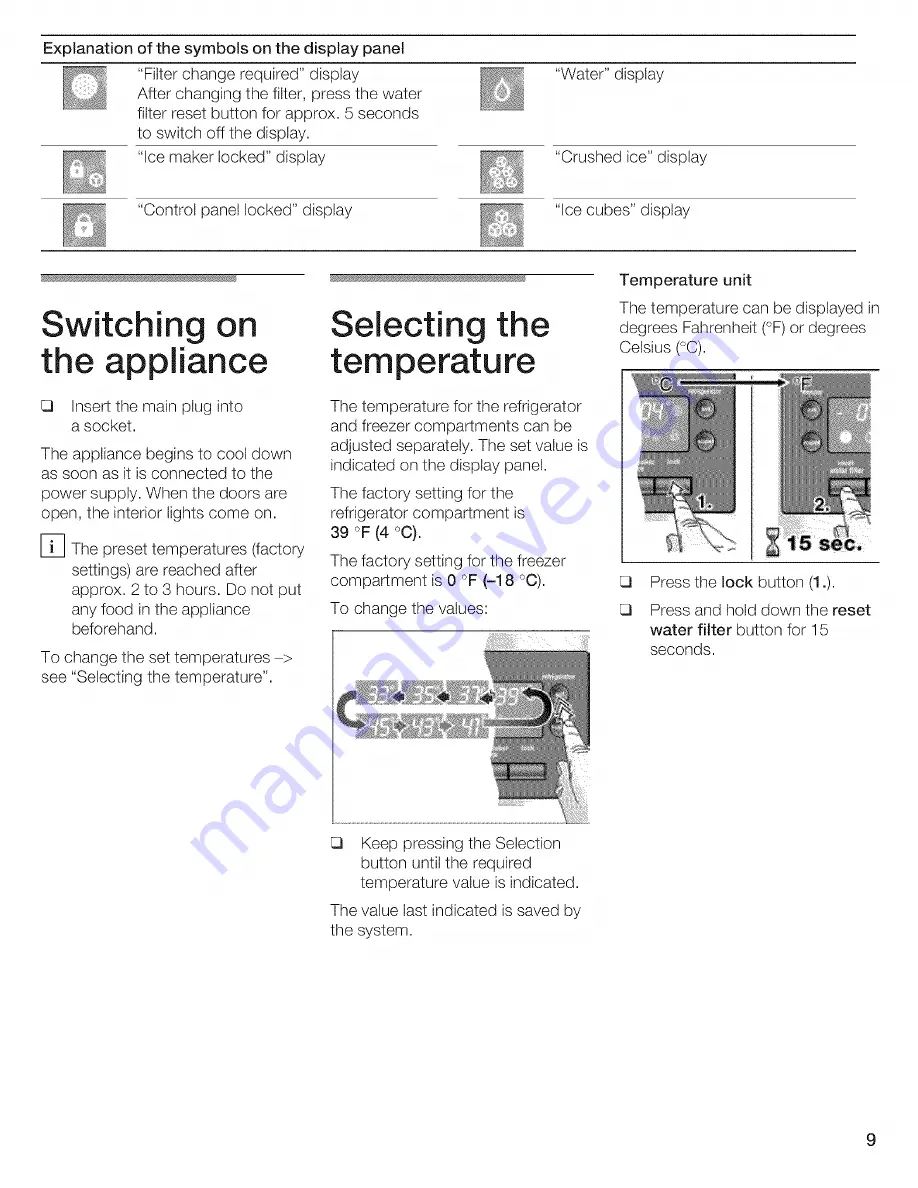 Bosch B20CS5 Series Operating, Care And Installation Instructions Manual Download Page 9