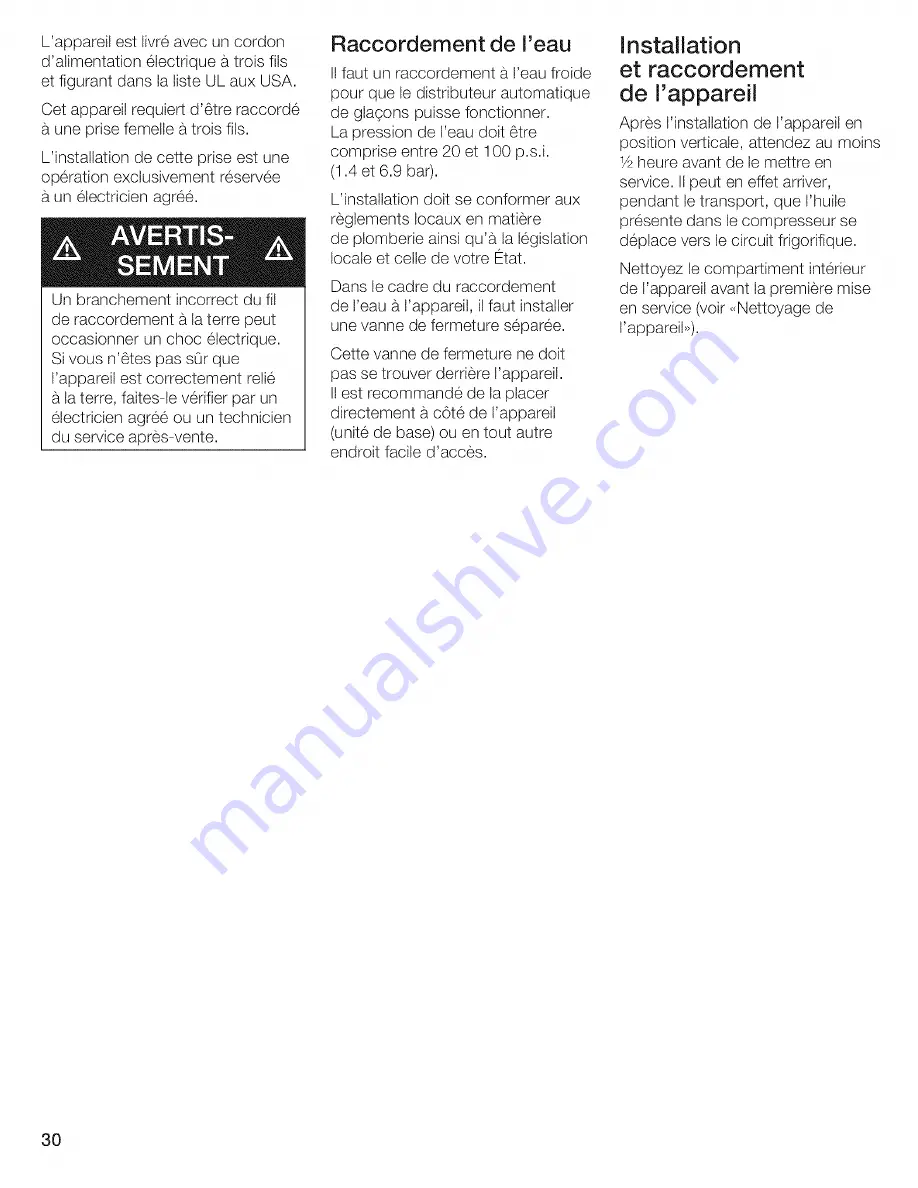 Bosch B20CS5 Series Operating, Care And Installation Instructions Manual Download Page 30