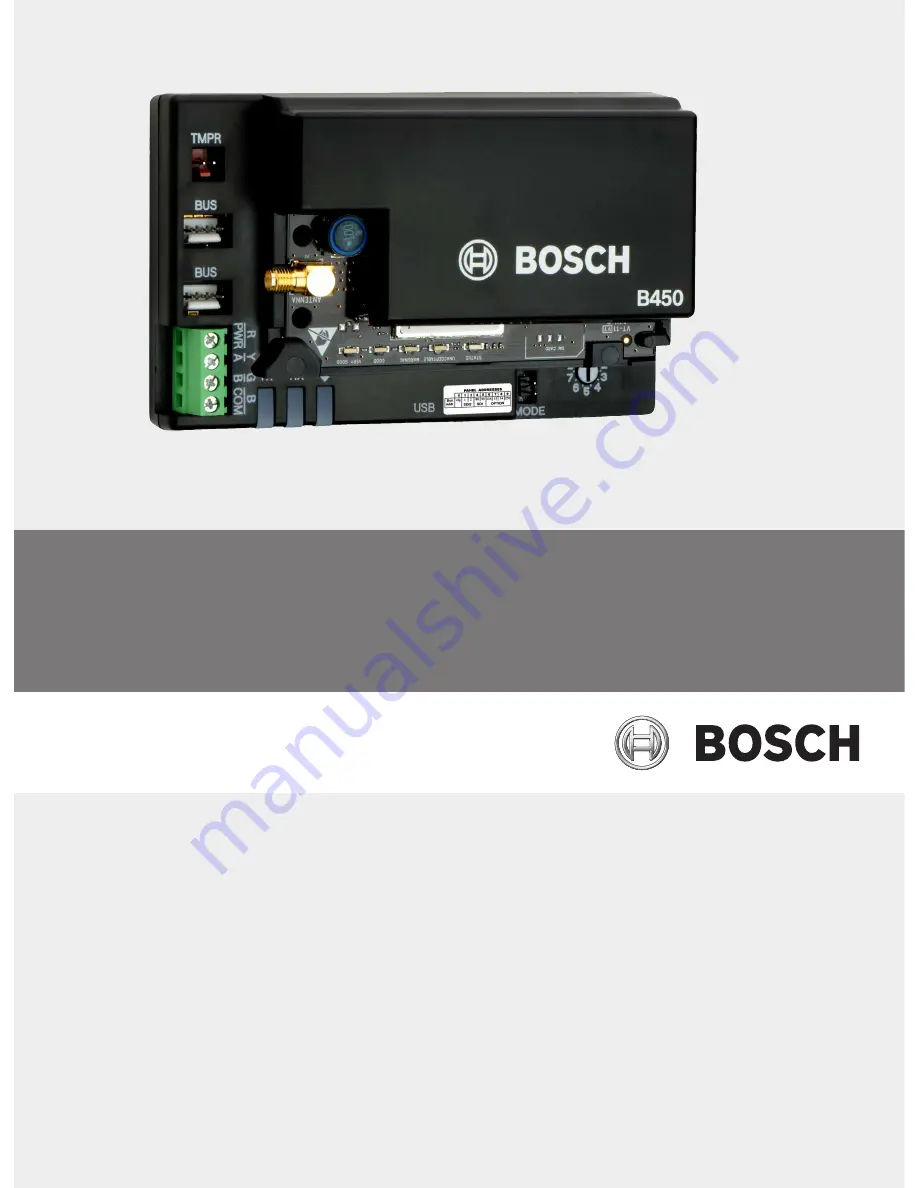 Bosch B450 Installation And Operation Manual Download Page 1