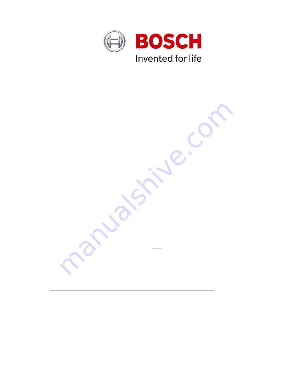 Bosch BSS250-21-2 Installation And User Manual Download Page 1