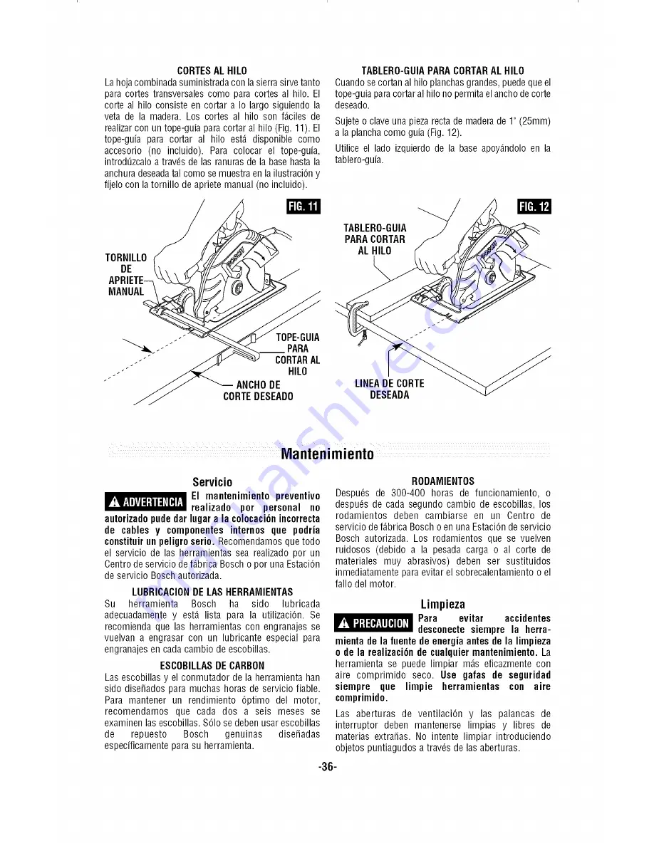 Bosch CS5 Operating/Safety Instructions Manual Download Page 36