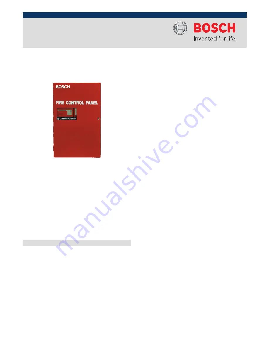 Bosch D9124 Use And Installation Instructions Download Page 1