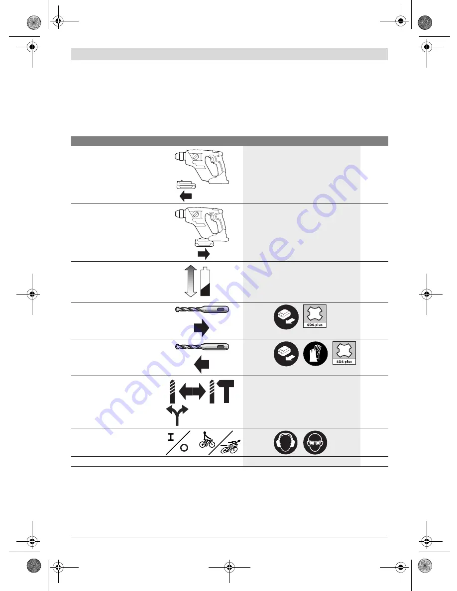 Bosch GBH Professional 14,4 V-LI Compact Original Instructions Manual Download Page 62