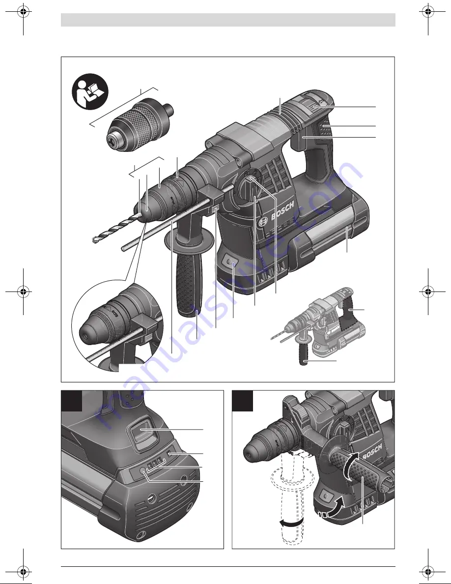 Bosch GBH Professional 36 V-LI Plus Original Instructions Manual Download Page 2