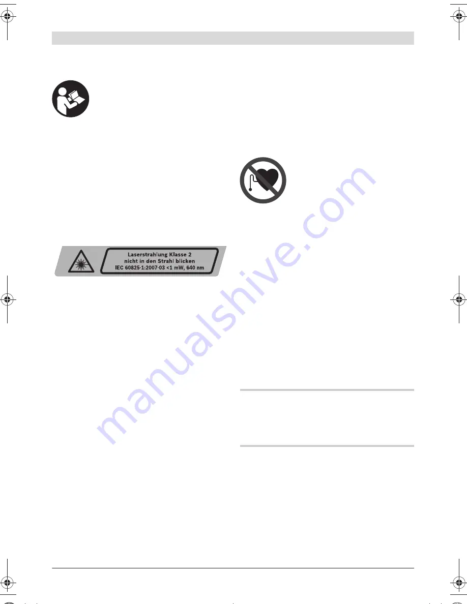 Bosch GLL 2-80 P Professional Original Instructions Manual Download Page 6