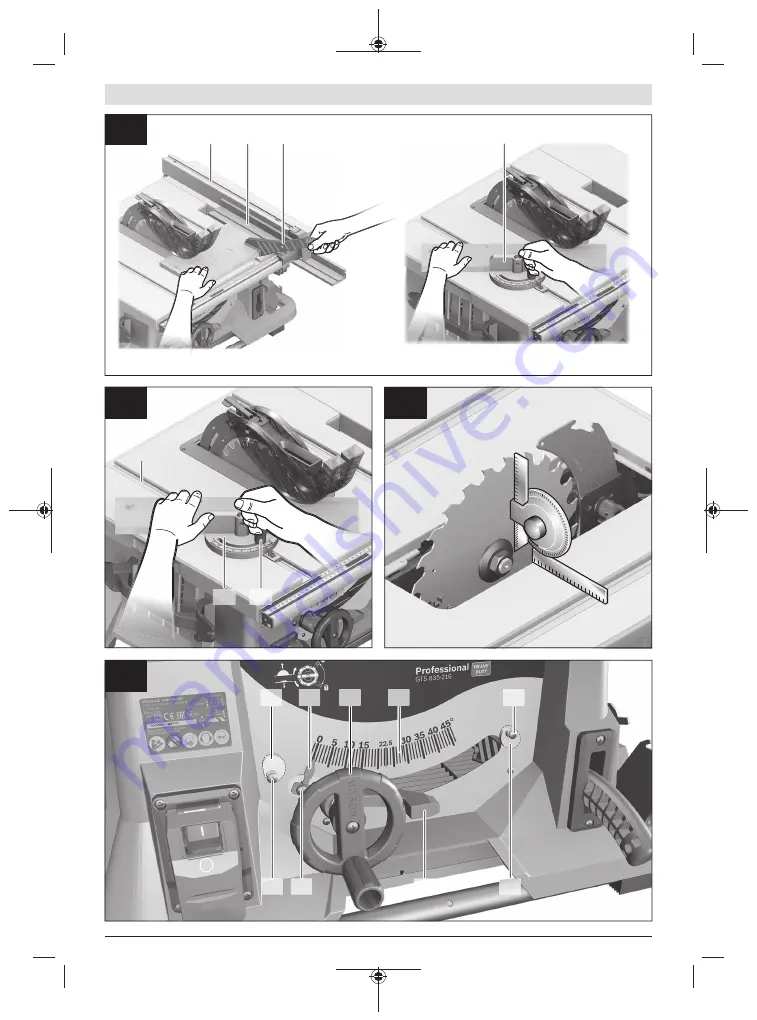 Bosch GTS 635-216 Professional Original Instructions Manual Download Page 12