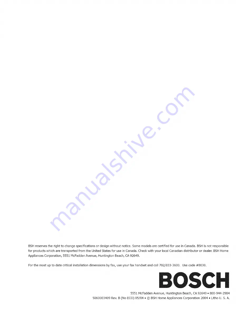 Bosch HGS3052UC-01 Installation Manual Download Page 8