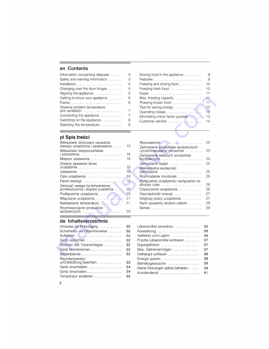 Bosch KGN36Y22 Operating Instructions Manual Download Page 2