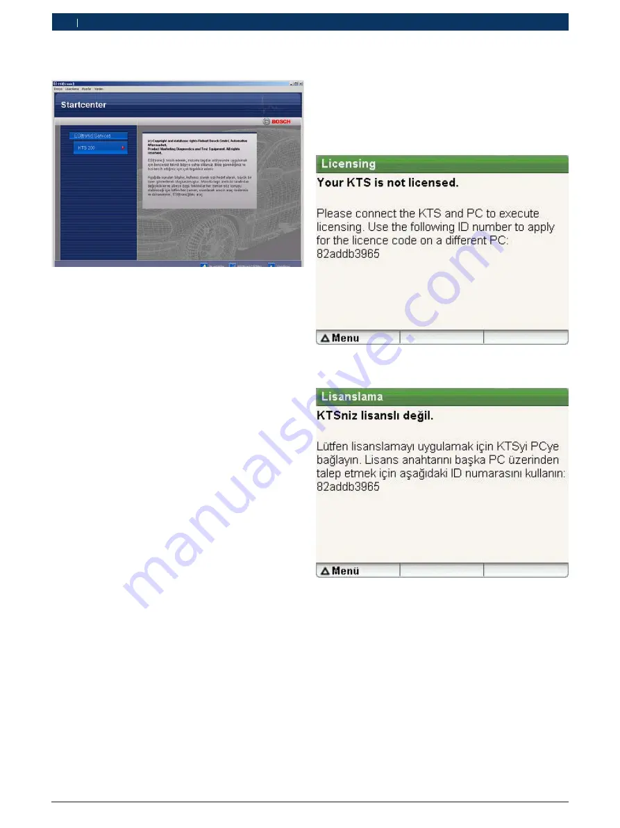 Bosch KTS 200 Operating Instructions Manual Download Page 150