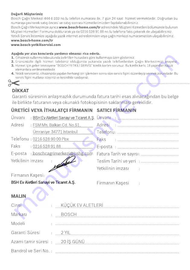 Bosch MSM 61 series Instruction Manual Download Page 52