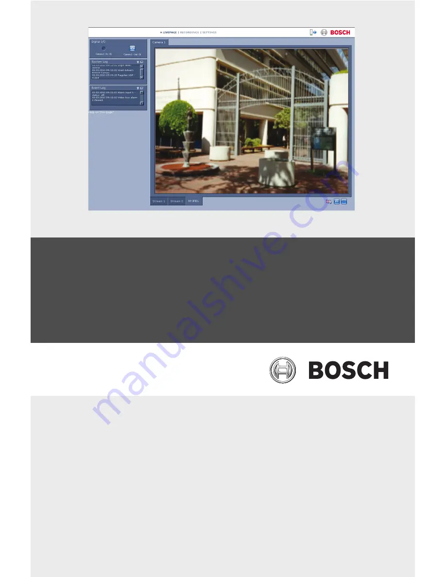 Bosch NBN-733 Software Manual Download Page 1