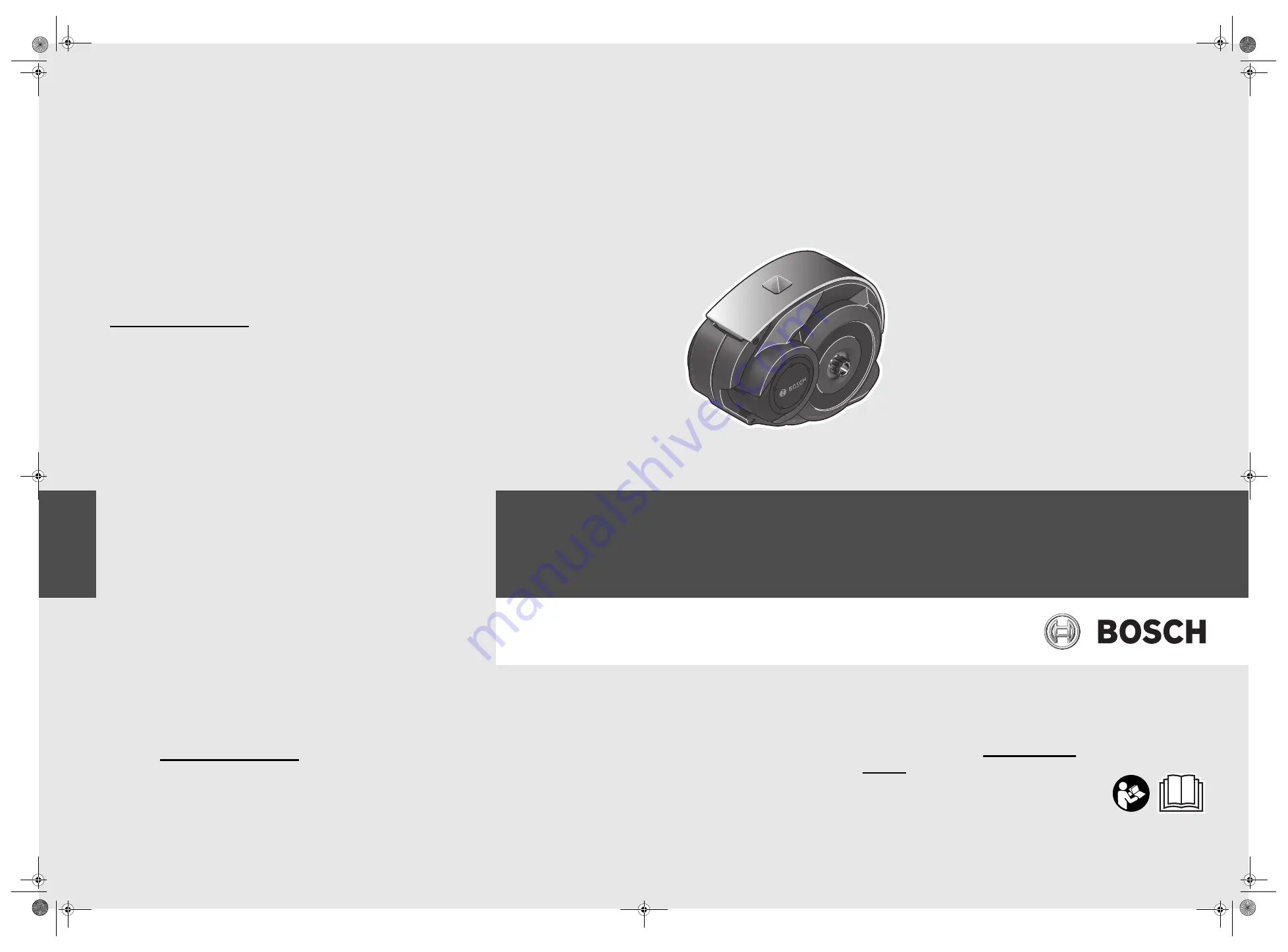 Bosch Performance Line Owner'S Manual Download Page 1