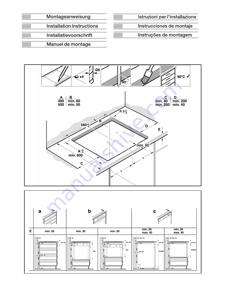 Bosch PIA611T16E Installation Instructions Скачать руководство пользователя страница 2