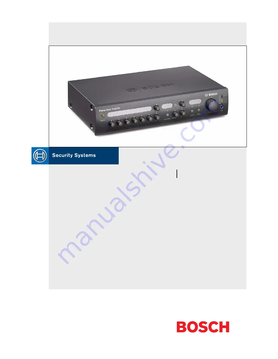 Bosch Plena PLE-2MA120-US Installation And User Instructions Manual Download Page 1