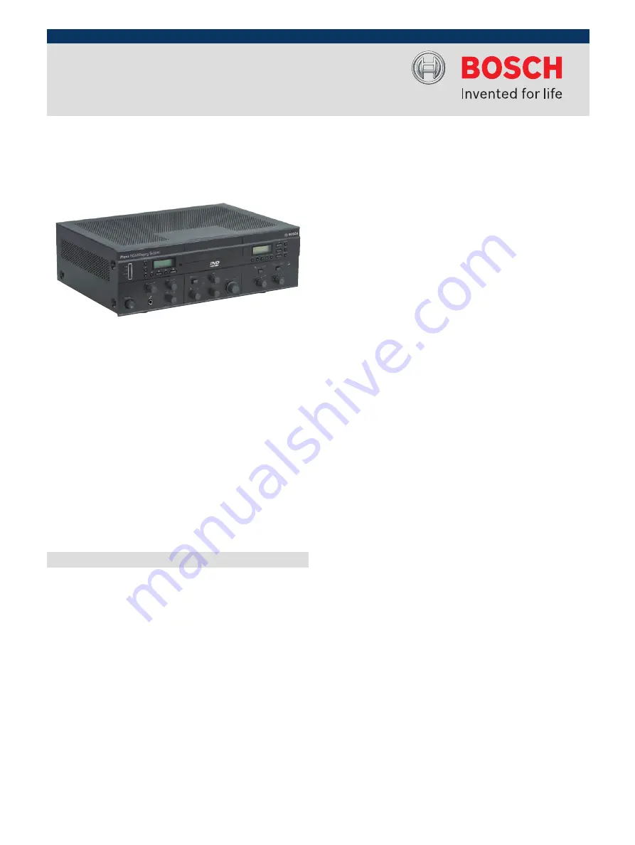 Bosch PLN?2AIO120 BGM Installation And User Instructions Manual Download Page 1