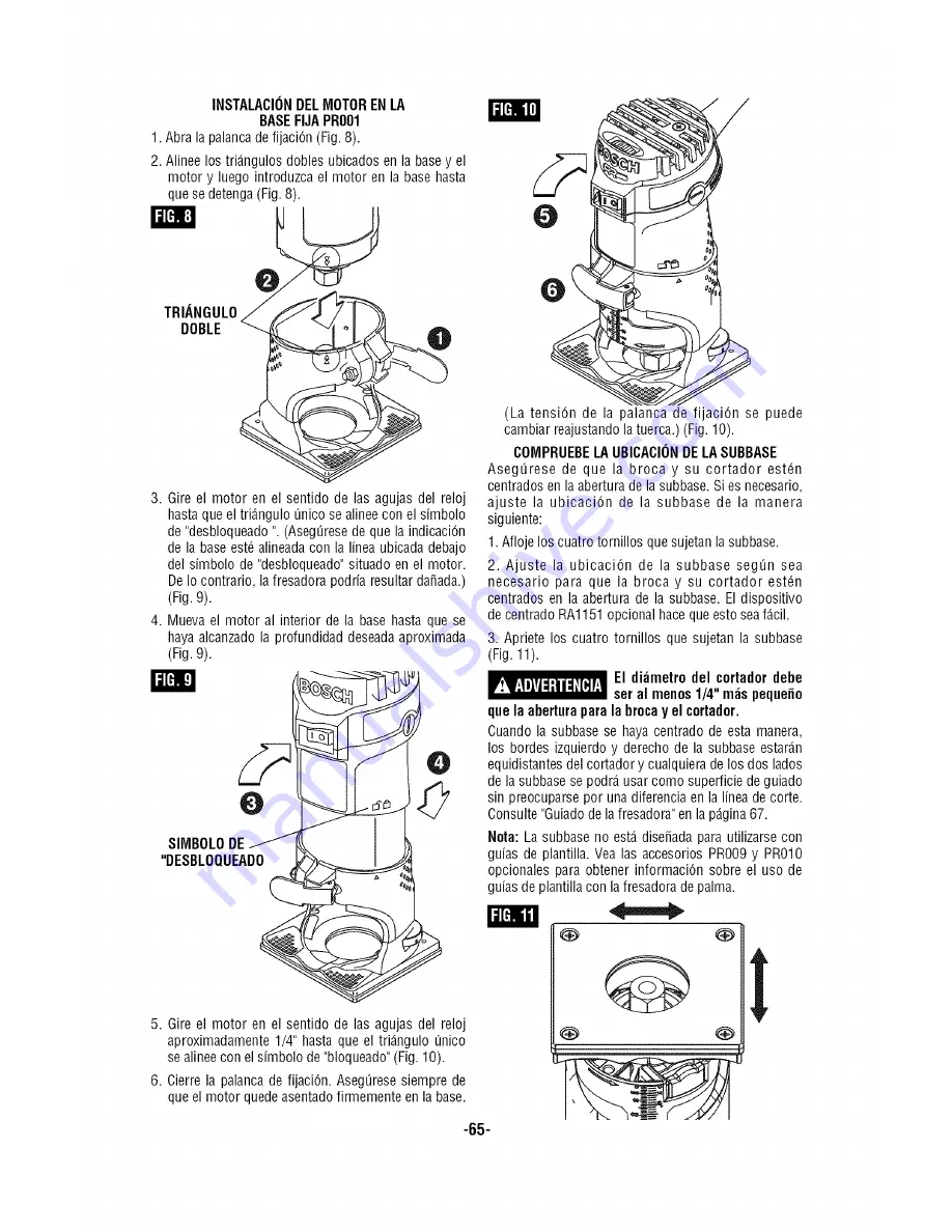 Bosch PR10E Operating/Safety Instructions Manual Download Page 65