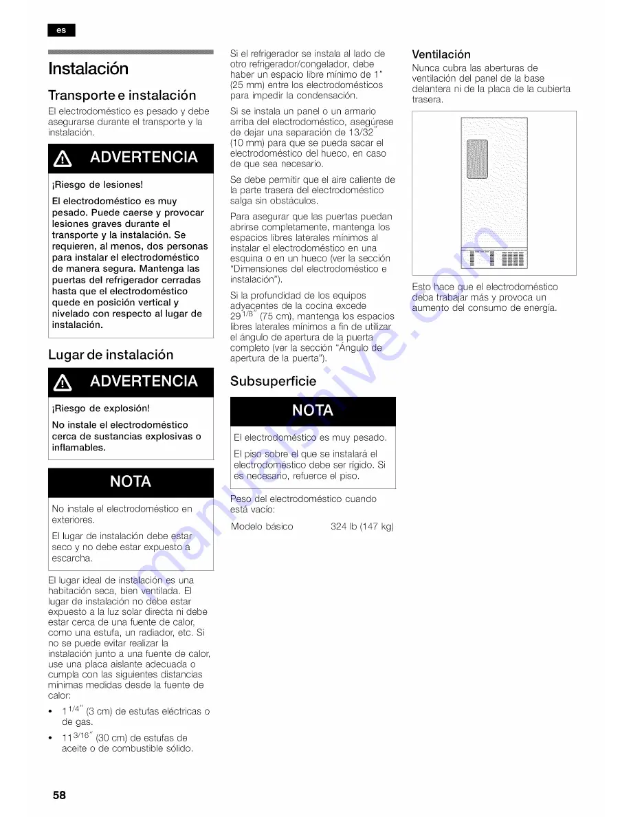 Bosch Refrigerator Operating and Operating And Installation Manual Download Page 58