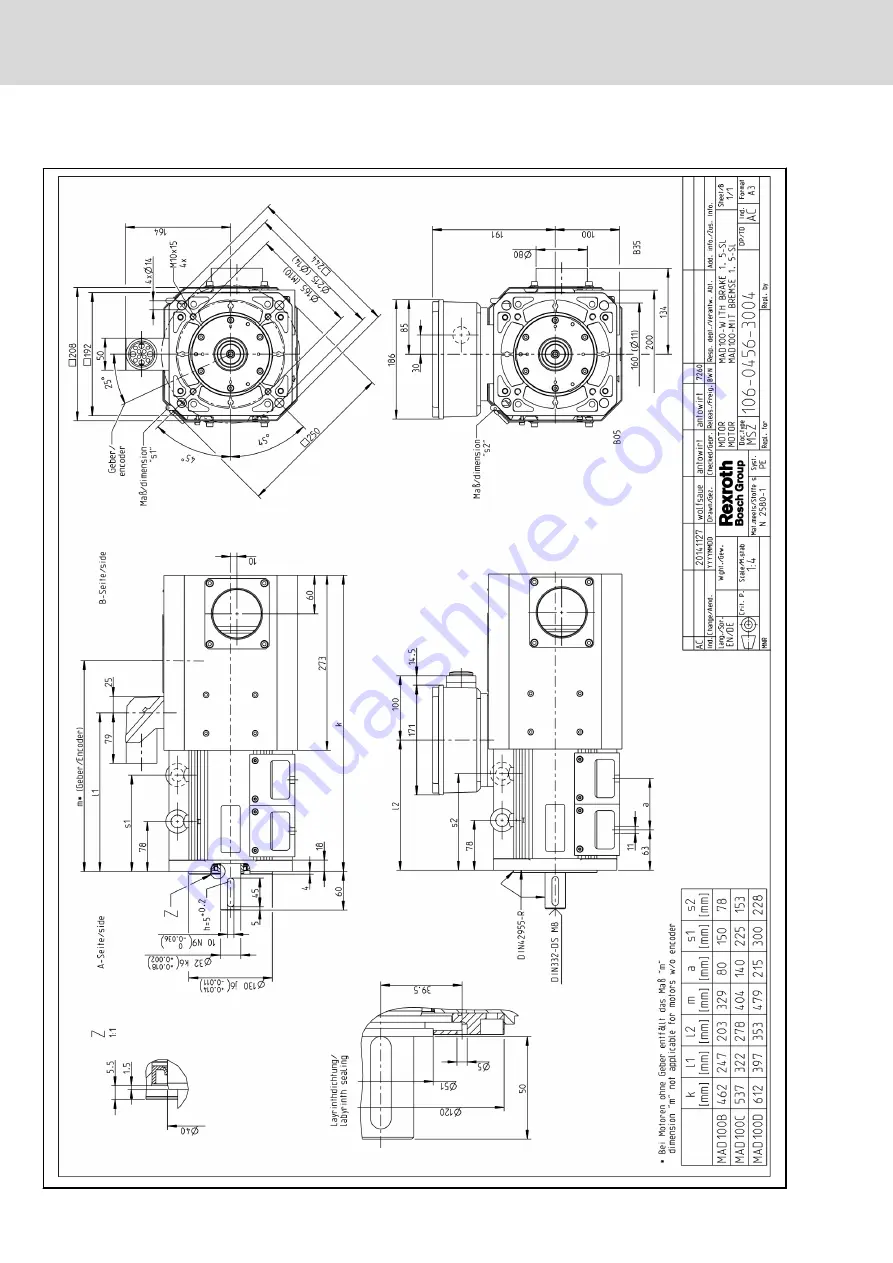 Bosch Rexroth IndraDyn MAD100B Rexroth IndraDyn MAD100C Project Planning Manual Download Page 124